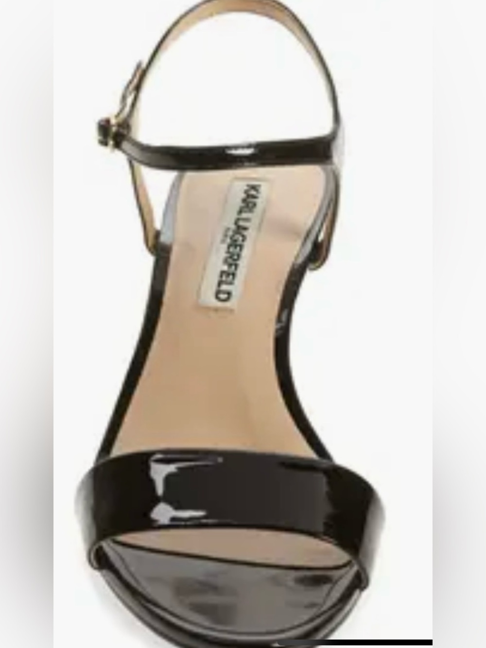 KARL LAGERFIELD PARIS Demas Sandal Black Patent - Size 7
